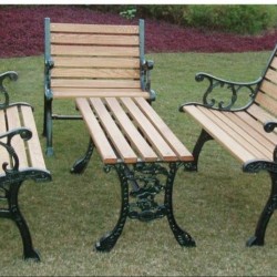 Prince Park Bench  set Coast iron and HardCale Wood