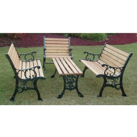 Prince Park Bench  set Coast iron and HardCale Wood