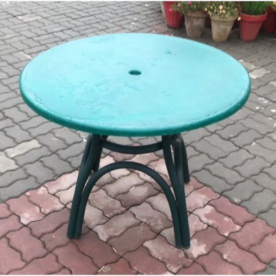 Heaven Upvc Frame Fiber Glass Outdoor Table 36inch Round Green Color