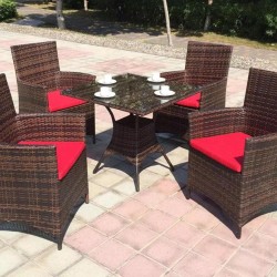 Jojio Rattan  Chairs Set  double tune color