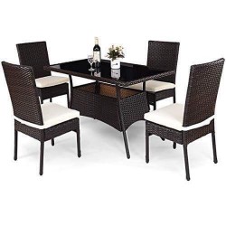 Rattan ArmLess Chairs Set  with Table 2x3feet