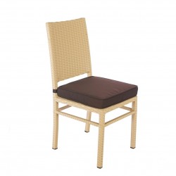 Rattan Armless Dining Chair cane color