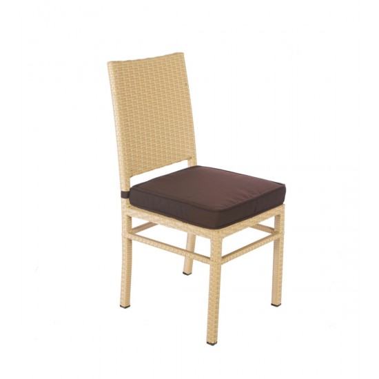 Rattan Armless Dining Chair cane color