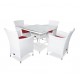 Jojio Rattan  Chairs Set  White color