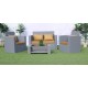 Highi Back Sofa Set 2+1+1 Table  Gray Color