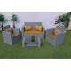 Highi Back Sofa Set 2+1+1 Table  Gray Color